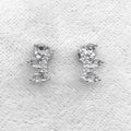 Sterling Silver 3*3mm Semi Mount Stud Earrings Empty Frame Support Blank Setting S925 Base Without Center Stone for DIY Inlay