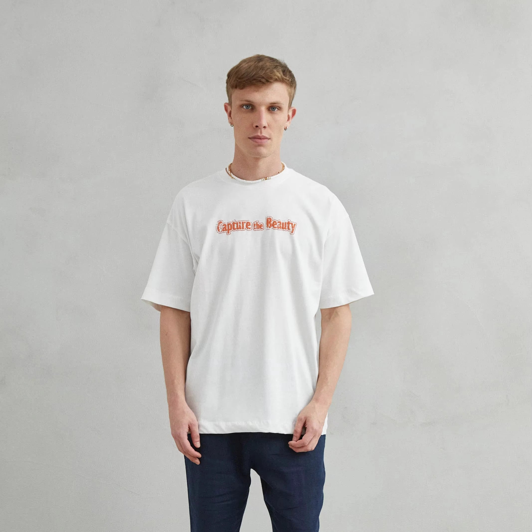 Unisex Casual Capture the Beauty Oversize T-Shirt 100% Cotton Breathable Mountain Landscape Print 220g Short Sleeve EU Market