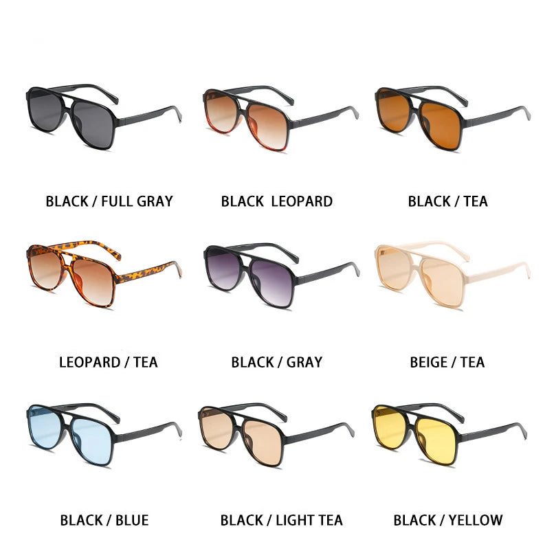 2024 Latest Vintage Aviation Pilot Sunglasses OEM Unisex Luxury Brand Designer PC UV400 Protection Night Vision Yellow Tinted