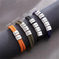 Wholesale Customization Personalized Carved Name Bead Bracelet Stainless Steel Milan Rope Father's Day Men's Jewelry Party Gift
