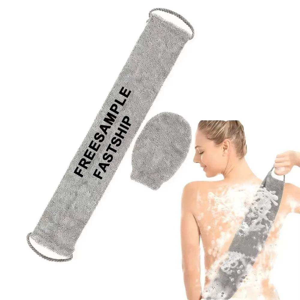 Custom Logo Back Scrubber Ergonomic Long Handle Dual-Sided Bath Brush for Shower Quick-Dry Soft Bristles Exfoliating & Massage