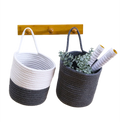 Zuijia Handmade Storage Basket  Home Organizers Wall Hanging Cotton Rope Basket With Handles