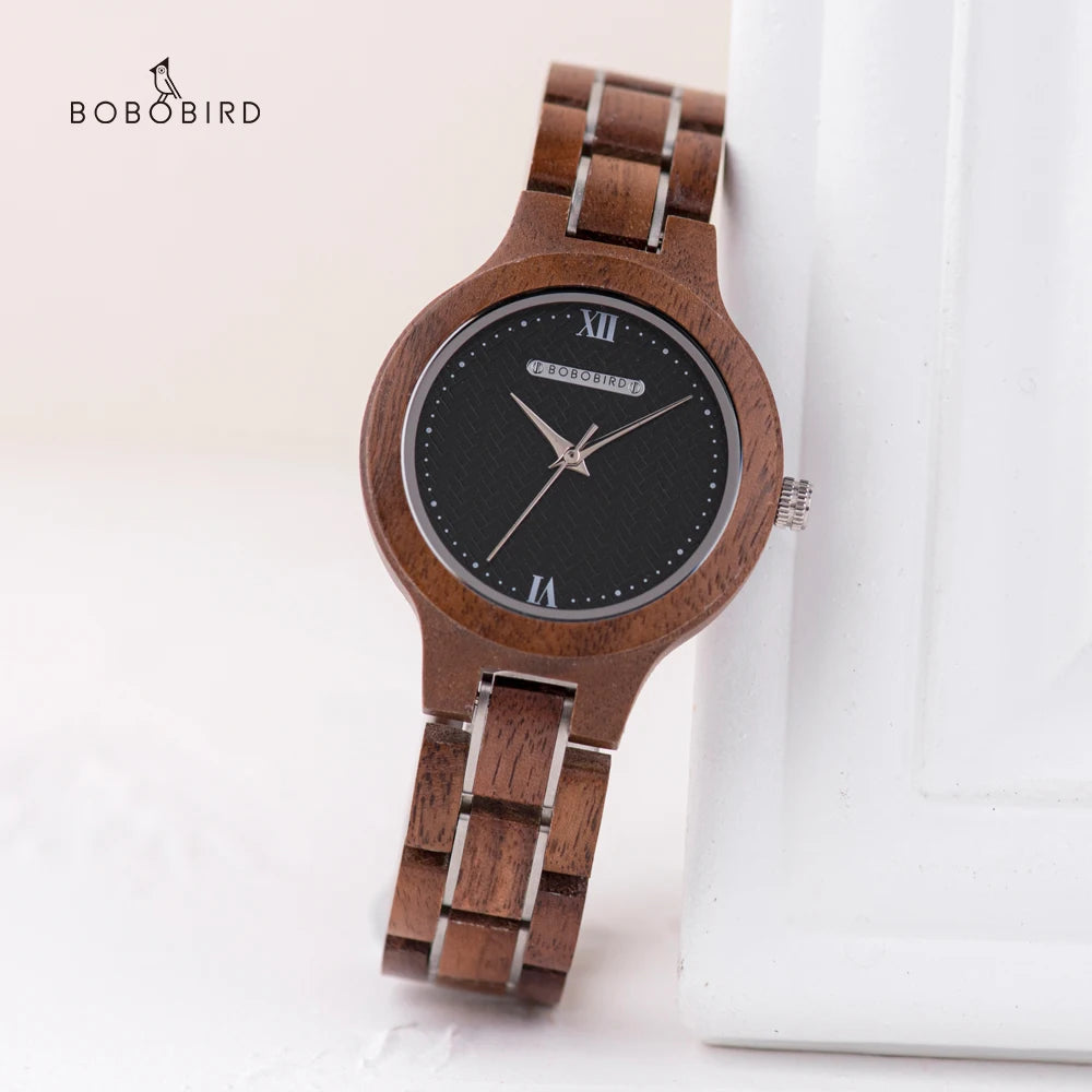 BOBO BIRD High Grade Classic Style Imported Quartz Movement Wooden Watches for Women New Arrival Elegant Wooden Ladies Watch