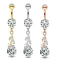 Wholesales Fashion Belly Rings 3 Color Cheap Price Dangle Navel Rings Belly Piercing Barbell bar 14g 10mm for Summer Bea