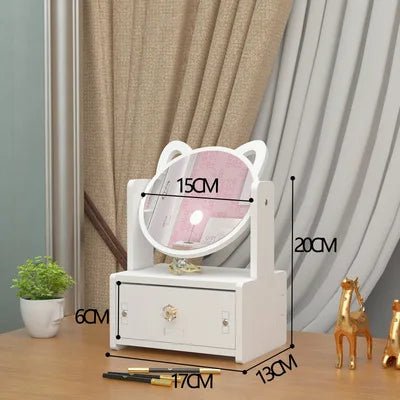 Folding Detachable Rectangle Cosmetic Storage Drawer Case Makeup Organizer Desk Box with Wood-Plastic Composite