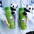 Wholesale Creative Design of Bamboo 500ml Plastic Bottle Food Grade PET Material Milk Tea Takeaway Portable Packaging Bottles
