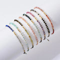 Fancy Dainty Little Faceted Gemstone Miyuki Seed Beaded Adjustable Bracelets Small Tiny Mini Bracelet for Women Mens Girls