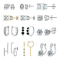 New Moissanite Diamond Earrings 8mm 2 Carat Moissanite Earrings 925 Sterling Silver Huggie Hoop Earrings for Women