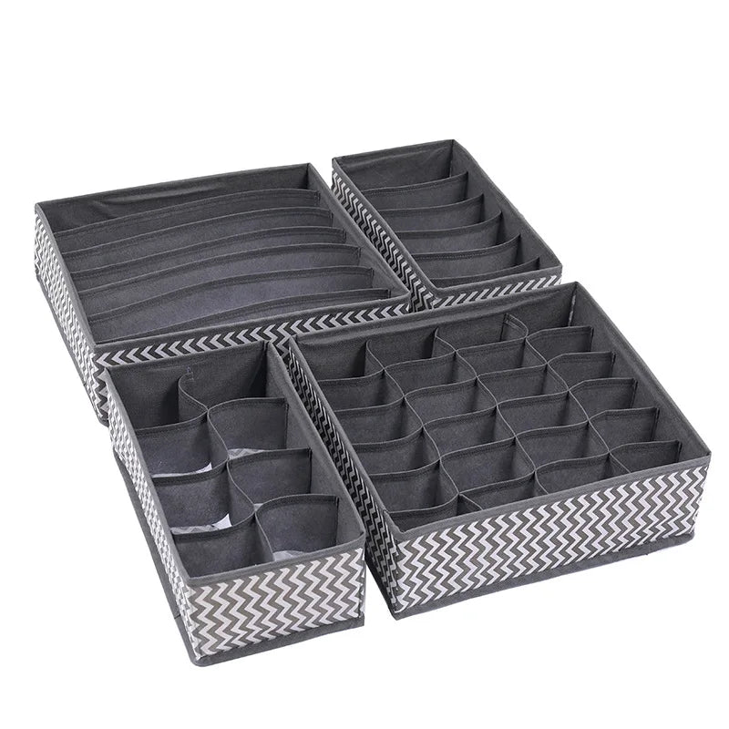 40080402 Underwear Drawer Organizer Dividers Foldable Closet Storage Organizer Clothing Storage Boxes for Lingerie BrasSocks