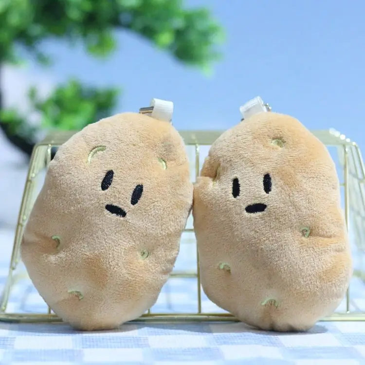Wholesale Cute Design Plushie Vegetables Potato Keychain Stuffed Animal Cartoon Plush Potato Food Keychain Key Ring Toys Pendant