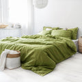 Pure Linen Flax Bedding Set 170 Gsm Stone Washed Bed Sheet Set