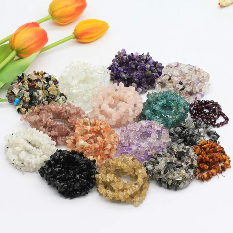 Hot Sales Natural Amethyst Rose Quartz Chips Healing Tumble Stone Colorful Porose Chips Necklace for Jewelry Making