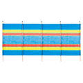 Beach Wind Screen with 7 Wooden Poles Outdoor Windbreak Beach Holiday Camping Garden Wind Breaker Shelter Sun Screen