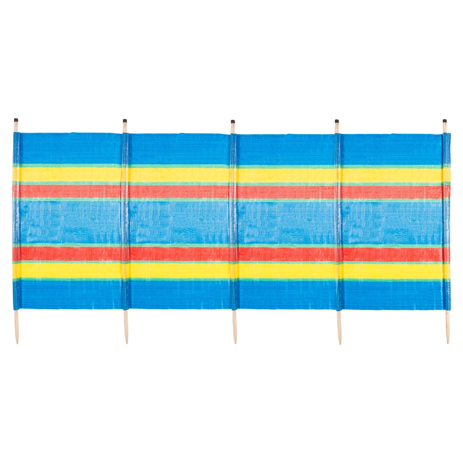 Beach Wind Screen with 7 Wooden Poles Outdoor Windbreak Beach Holiday Camping Garden Wind Breaker Shelter Sun Screen