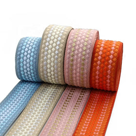 Customized Webbing 50mm Polyester Jacquard Webbing Rhombus Embellished Reflective Tape Guitar Strap Camera Strap
