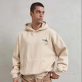 Craftsman Beige Hooded Sweatshirt European Castle 3D Embroidery Screen Printed Oversized Fit Zippered Anti-Wrinkle Plush Unisex