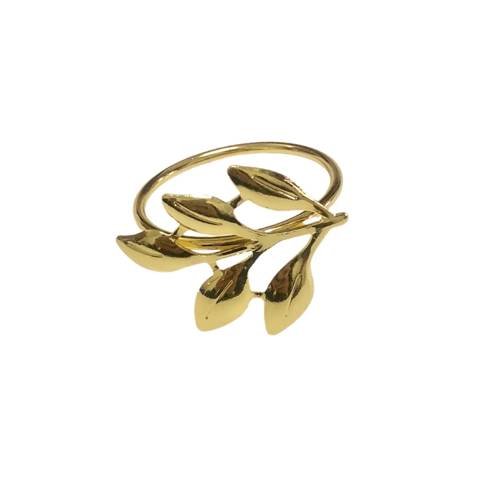 LK240380 High-end Hotel Metal Leaf Napkin Buckle Golden Leaf Napkin Ring for Wedding Party Home Decoration
