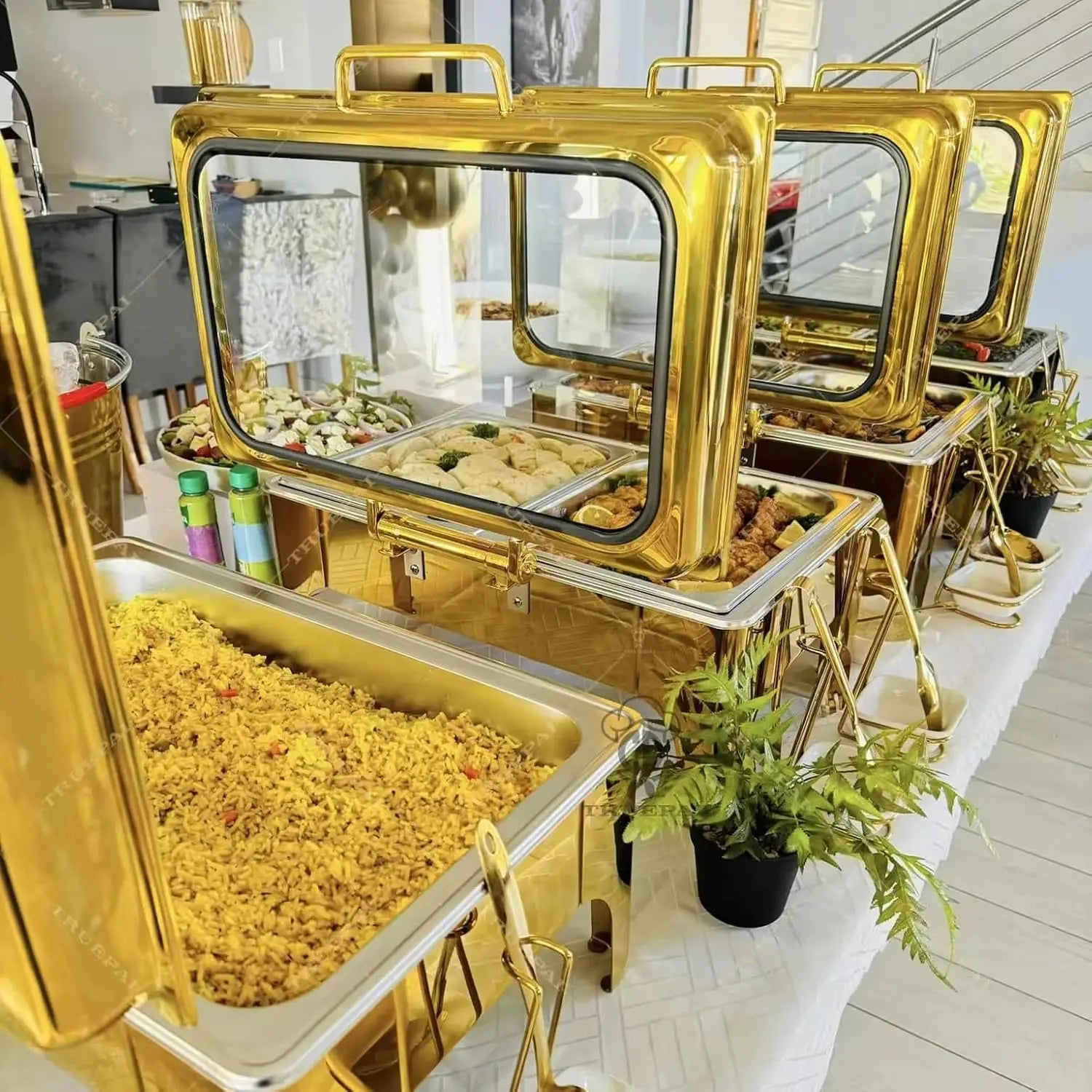 Restaurant Equipment Stainless Steel 9L Gas/Fuel Powered Buffet Rectangular Chaffing Dish Food Warmer for Catering