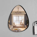 Contemporary Design Vanity Large Black Gold Metal Framed Irregular Asymmetrical Full Body Decor Hanging Wall Mirror