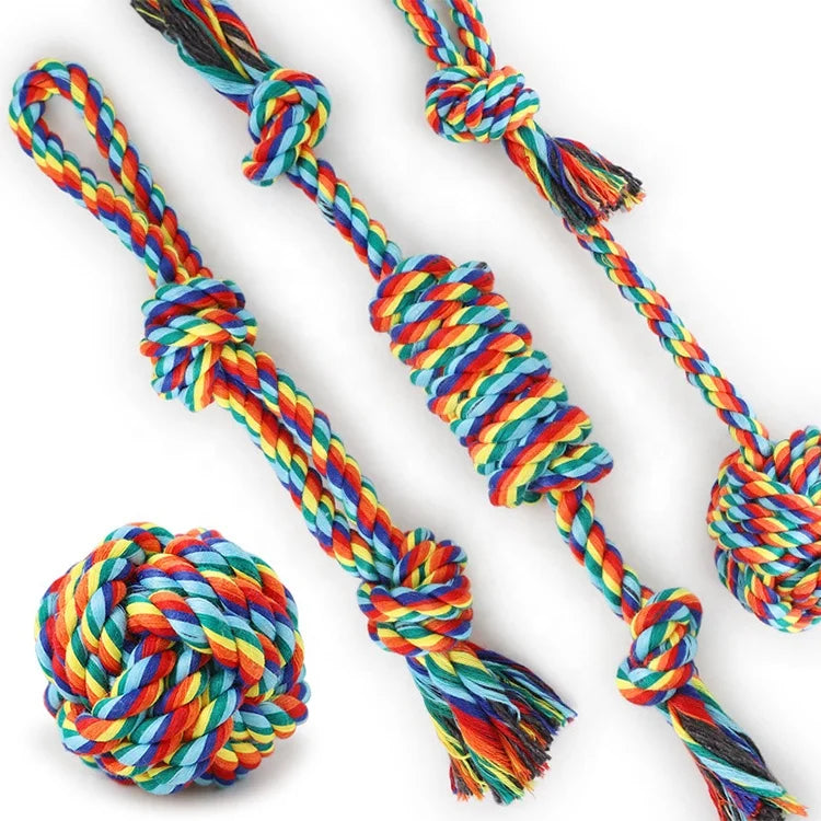 Teething Cleaning Cotton Rope Chew Play Bite Pet Dog Toy for Pet