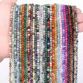 2/3/4mm Natural Stone Faceted Crystals Amethysts Pink Quartz Jades Gemstone Round Spacer Beads for Jewelry Making DIY Bracelet