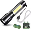 2024 Best Multifunctional Waterproof IP65 Mining USB Rechargeable Zoomable Tactical Survival Battery COB LED Flashlights