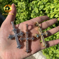 Zuanfa Jewelry Iced Out VVS Moissanite Cross Pendant Pass Diamond Tester Sterling Silver Hip Pop Pendant