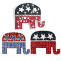 Mix Style Rhinestone Enamel USA Republican Elephant Flag Pin 4th of July Patriotism Brooch for Gift