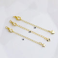 Brass 2 Inch Gold Extension Tail Chain Lobster Clasps Connector for DIY Jewelry Making Findings Bracelet Necklace