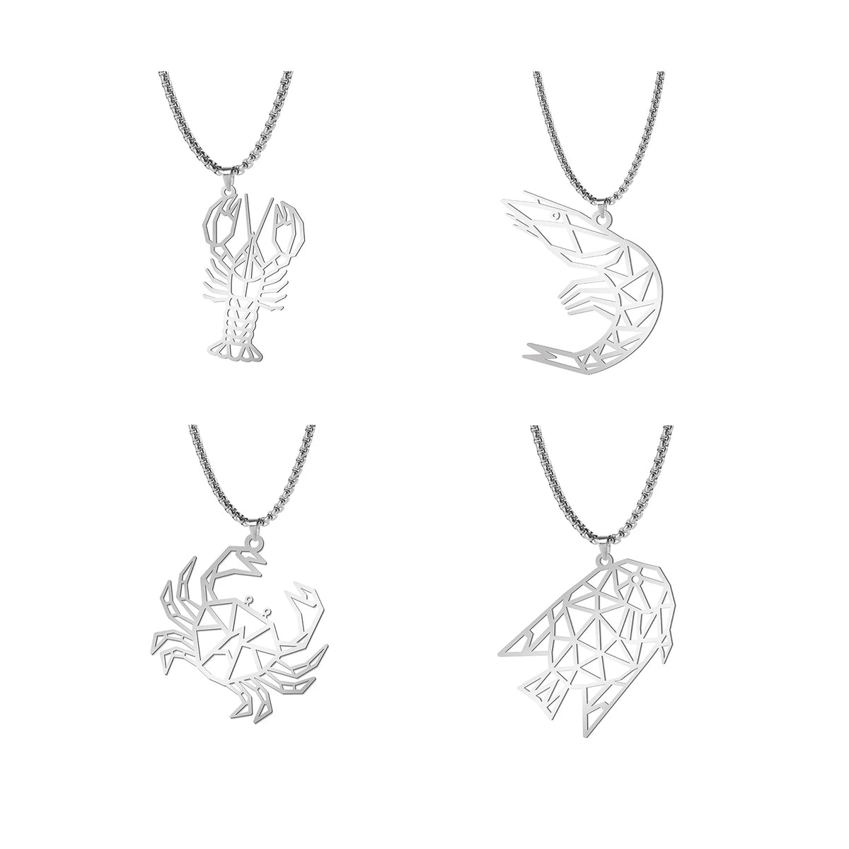 Hollow Out Lobster Necklace Jewelry Stainless Steel Little Crab Necklace Sea Life Dainty Men Necklaces Stainless Steel Jewelry MegaBDM