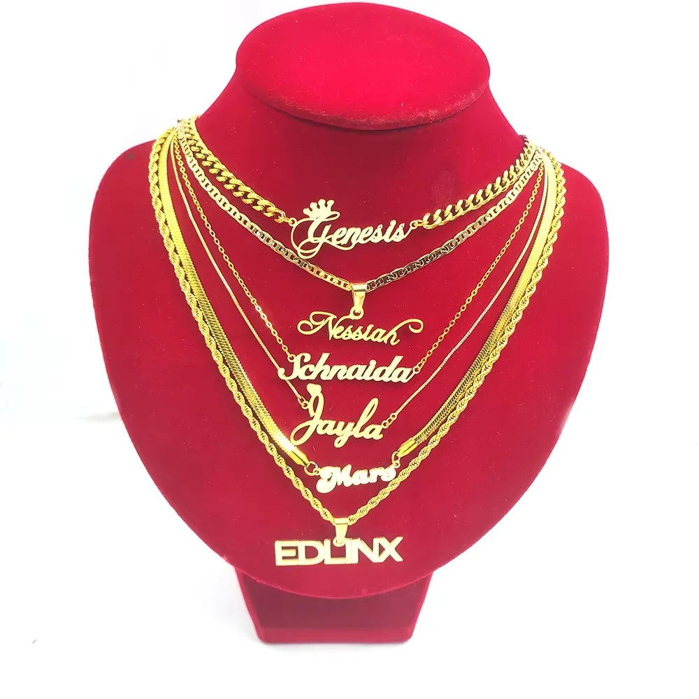Yiwu Wholesale Women's Multi-Layer Stainless Steel Necklace Fashionable Classic Style with Rhodium Plating Good Selling Product