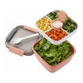 Bento Tray Salad Dressing Bowl 3-Compartment BPA-Free Plastic Salad Lunch Container for Toppings and Snacks