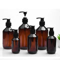 Factory Custom 300ml Cheap Empty Amber Plastic Shampoo Pump Bottle Shape Refillable Lotion Dispenser Soap Liquid Container