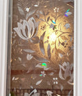 3D Rainbow Window Film Electrostatic Privacy Window Films Tulip Window Stickers
