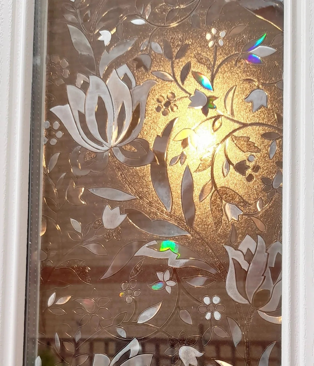 3D Rainbow Window Film Electrostatic Privacy Window Films Tulip Window Stickers