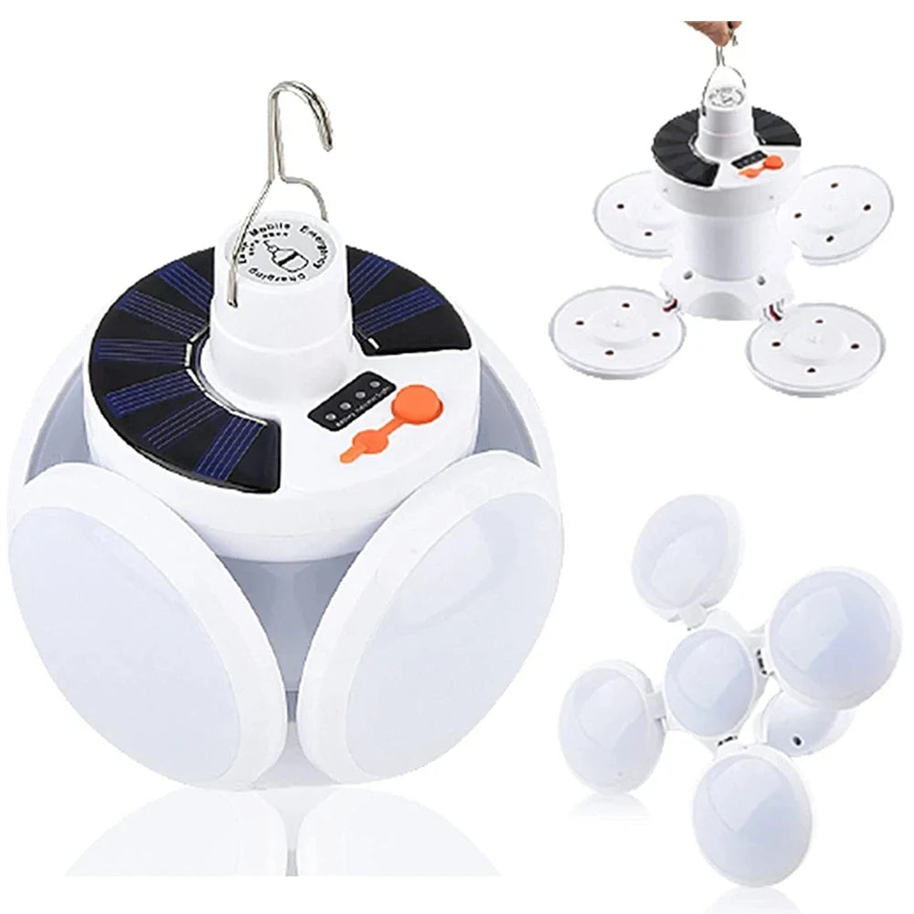 Remote Control Folding Football Light LED Rechargeable Emergency Light Home Night Power Battery Outdoor Solar Camping Light