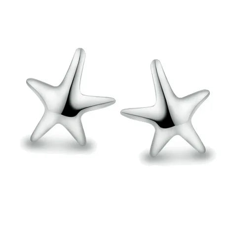 925 Sterling Silver Women's Starfish Earrings Gold-Plated Cute Korean Version Temperament Jewelry for Parties
