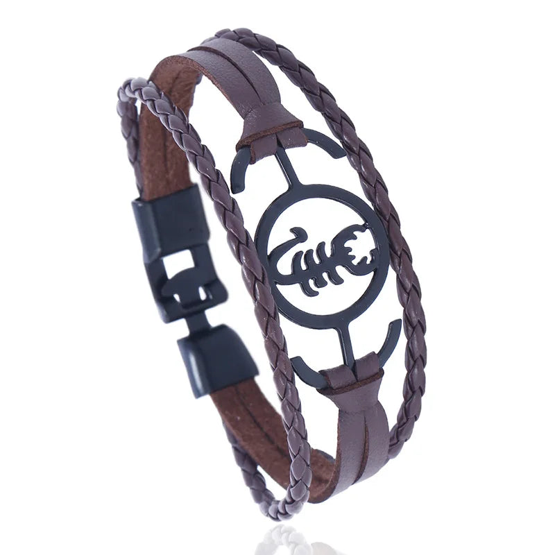 Alloy Scorpion Accessory Cuff Bracelet Fashion Leather Bracelet for Men and Women
