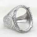 Sterling Silver 14*19mm Semi Mount Men's Ring Frame Empty Blank Claw Setting S925 Base Holder Without Center Stone for DIY Inlay