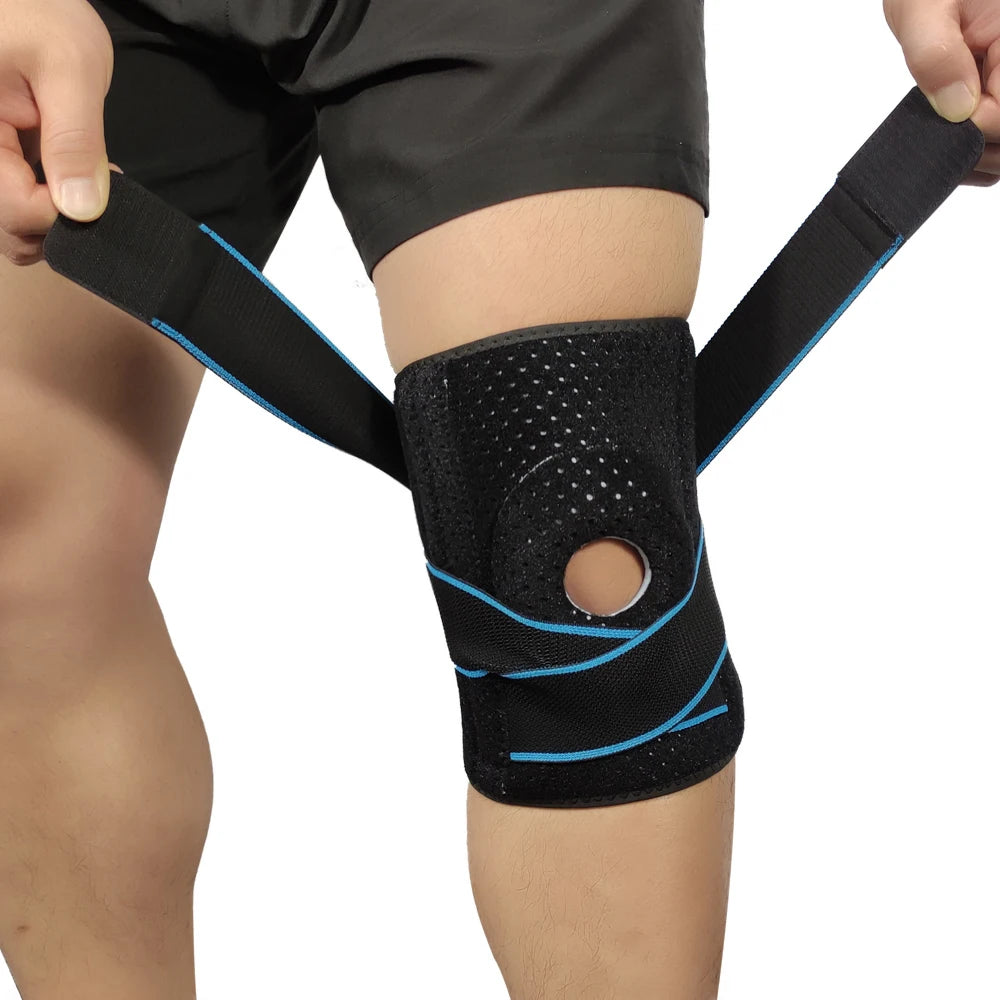 Custom Sports Knee Support Brace Adjustable Breathable Compression SBR Flexible Pain Relief for Basketball Football Protective