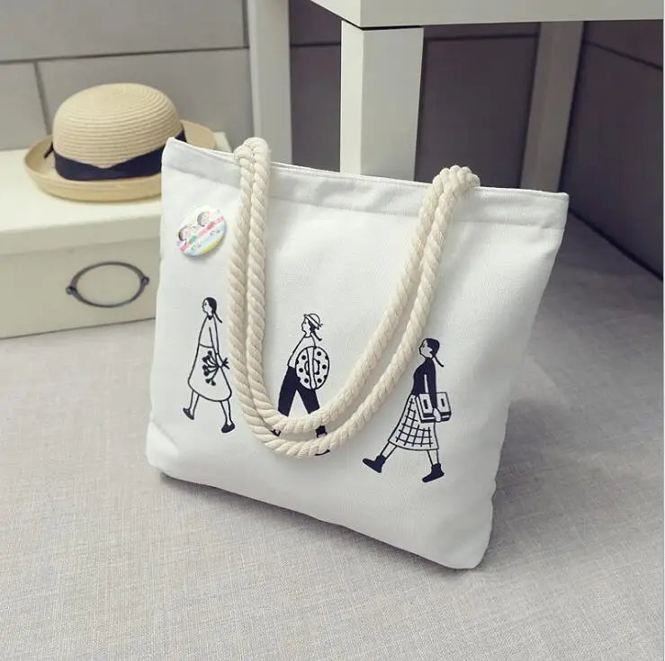 Wholesale Customized Printed logo School Trip Shopping Organic Food Grade Canvas Tote Bag with Rope Handle