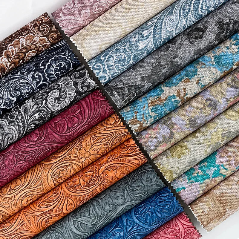 Hot Products Retro Embossed Faux Leather Shoe Materials Fabric High Quality Embossed Leather for Diy Crafts Hairbows Craft