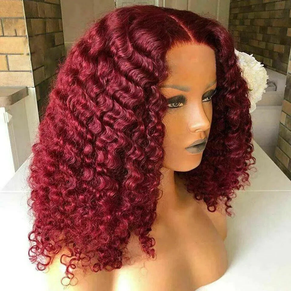 Wholesale Peruvian Bob Wig Ombre 99J P4/27 1b/27 Ginger Orange Short Colored Bob Wigs Human Hair 13x4 Lace Frontal Wigs