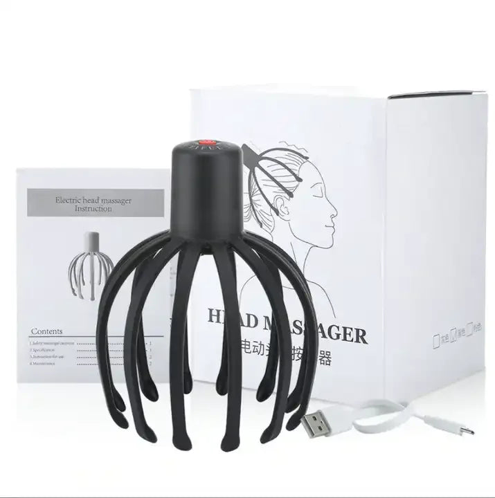 Portable Cordless Electric Scalp Massager with 360 Degree Head Scratcher 3 Modes ABS Material for Stress Relaxation
