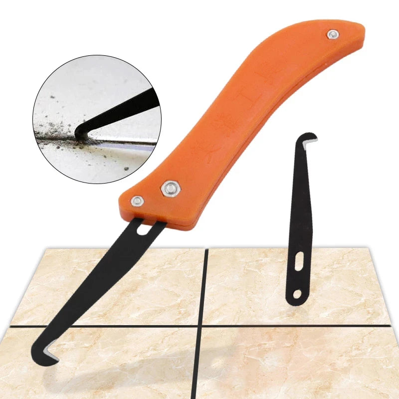 Tile Gap Repair Tool Hook Knife Professional Cleaning and Removal Old Grout Hand Tools Steel Joint Notcher Collator Hook Knife
