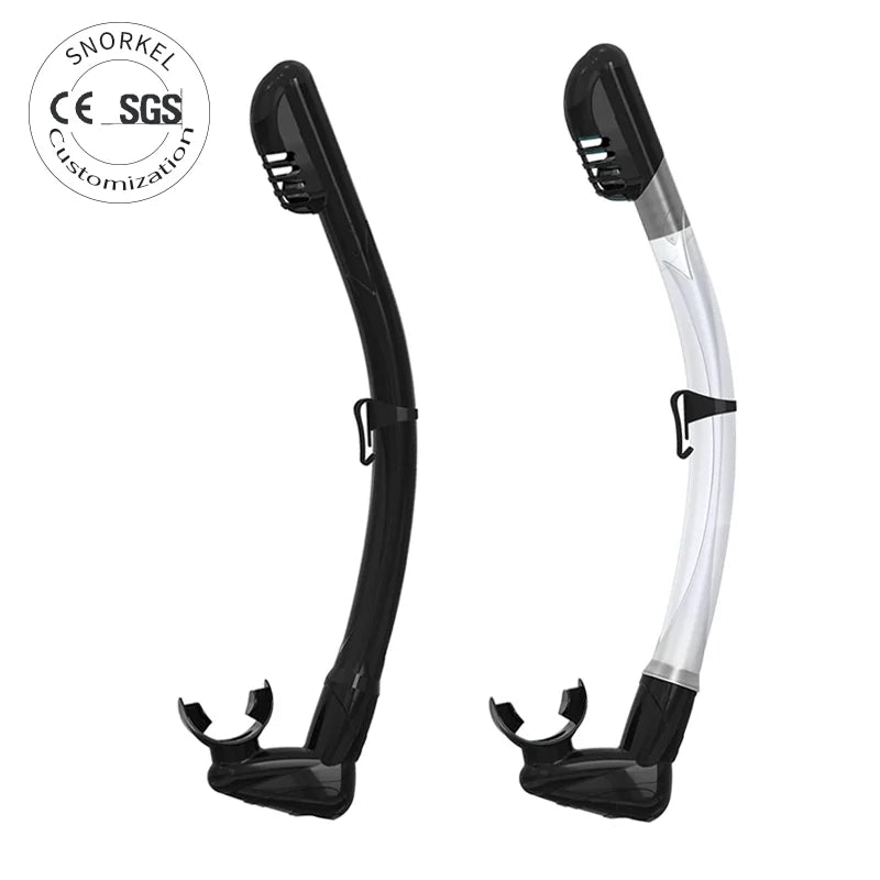 Food Grade Silicone PVC Respirator No Water Blocking Foldable scuba Diving Breathing Tube Spearfishing Freediving Snorkel