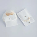 8x8 cm White Microfiber Fabric Jewelry Container Unique Small Storage Pouch Button for Bracelet Earrings Sachetto-Gift Packaging