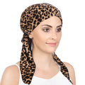 Muslim Headdress Turban Bonnet for Woman Curved Two Tail Flower Cloth Pullover in Stock