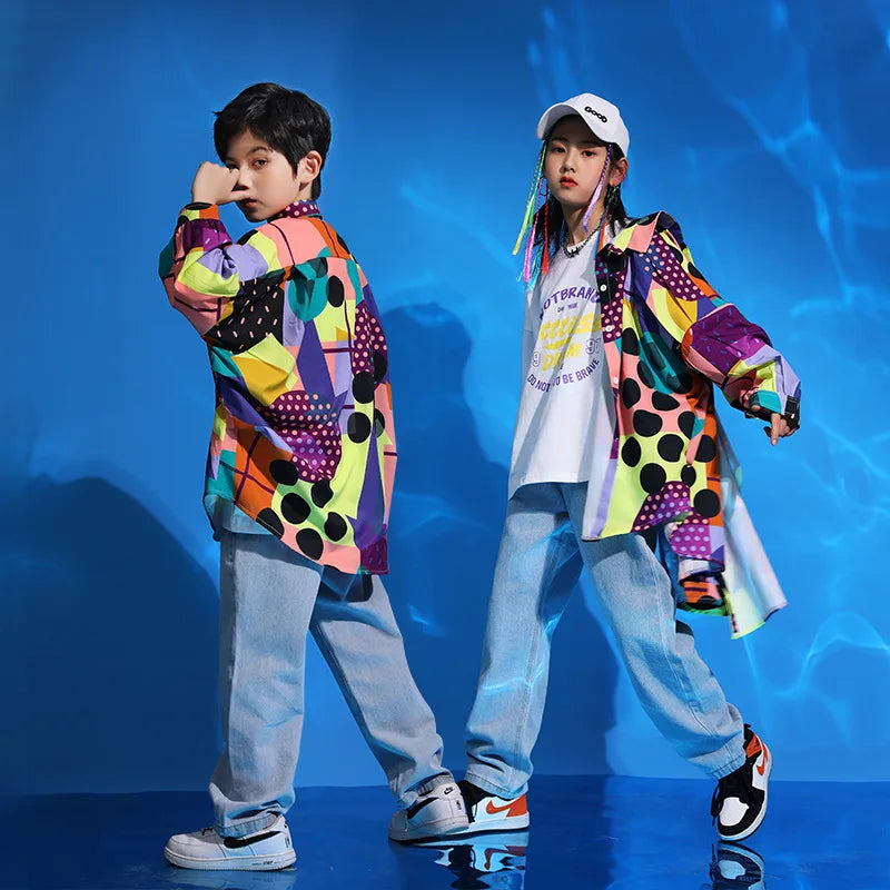 Children's Loose Hop Jazz Drum Kit Boys Girls Hop Fashion Suit