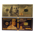 Waterproof US Gold Plated Banknote New USD 100 Dollar Home Decorative Metal Crafts Business Birthday Gift Collection